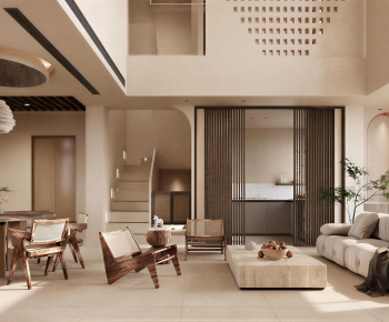 Wabi-sabi Style A Living Room-ID:517847064