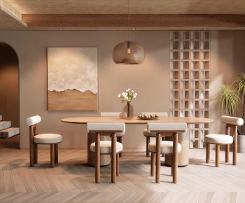 Wabi-sabi Style Dining Room-ID:842955113