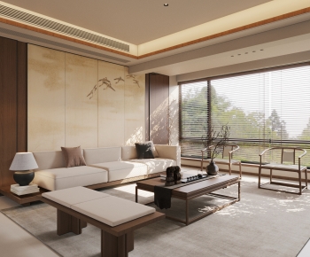 New Chinese Style A Living Room-ID:748791932