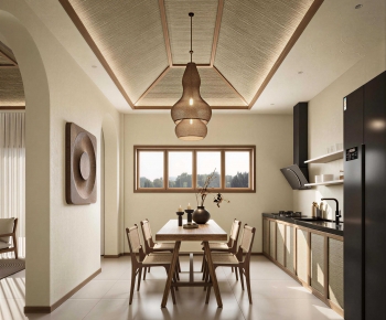Wabi-sabi Style Dining Room-ID:660192017