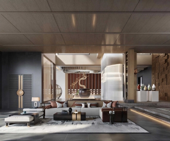 New Chinese Style A Living Room-ID:829787029
