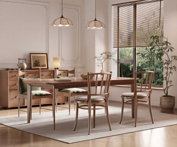 Wabi-sabi Style Dining Table And Chairs-ID:639384983