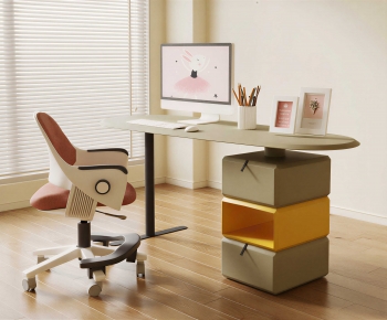 Modern Computer Desk And Chair-ID:387089019