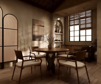 Wabi-sabi Style Dining Room-ID:596914055