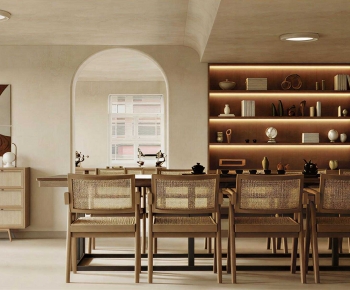 Wabi-sabi Style Dining Room-ID:751282937