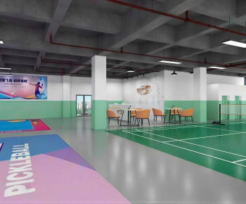 Modern Indoor Badminton Court-ID:663556103