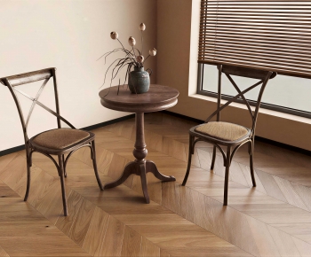 Retro Style Leisure Table And Chair-ID:708635097
