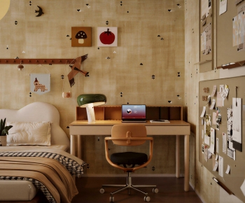 Modern Computer Desk And Chair-ID:340879092