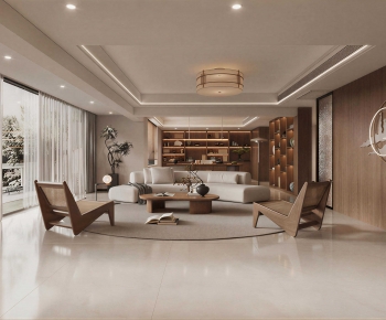 New Chinese Style A Living Room-ID:850466973