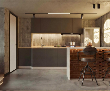 Industrial Style Open Kitchen-ID:971875914