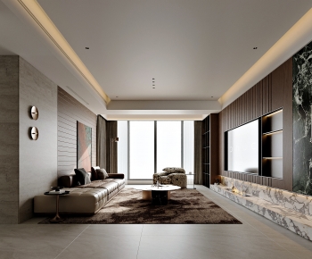 New Chinese Style A Living Room-ID:419605026