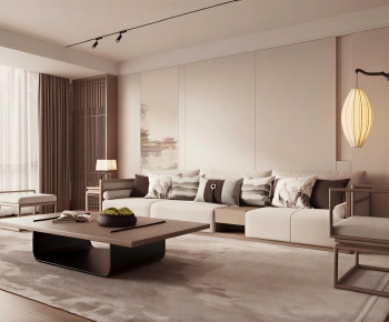 New Chinese Style A Living Room-ID:605770117