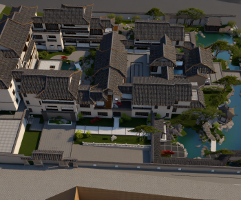 New Chinese Style Architectural Bird's-eye View Planning-ID:348248001