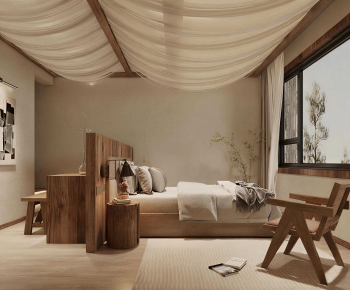 Wabi-sabi Style Bedroom-ID:773329761