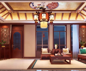 New Chinese Style A Living Room-ID:343434102