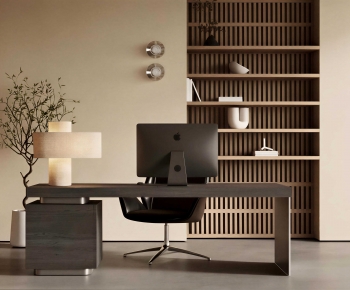 Modern Office Desk And Chair-ID:669259075
