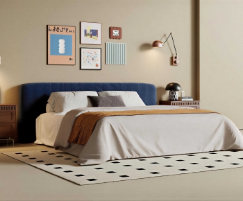 Modern Double Bed-ID:955513003