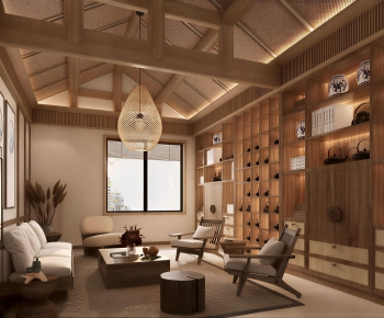 New Chinese Style A Living Room-ID:897979755