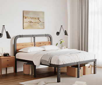 Industrial Style Double Bed-ID:897134079