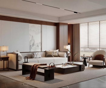 New Chinese Style A Living Room-ID:827374947