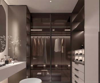 Modern Clothes Storage Area-ID:703888898