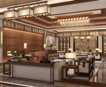 New Chinese Style A Living Room-ID:846138953