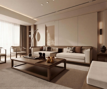 New Chinese Style A Living Room-ID:606348041