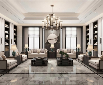 New Chinese Style A Living Room-ID:446894882