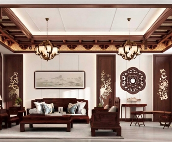 New Chinese Style A Living Room-ID:104549885