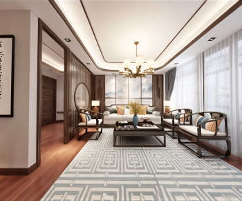 New Chinese Style A Living Room-ID:759228948