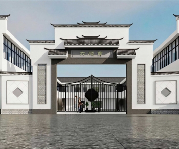 New Chinese Style Facade Element-ID:487073907