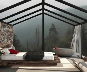 Wabi-sabi Style Guest Room-ID:581435926