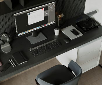 Modern Office Desk And Chair-ID:630644087