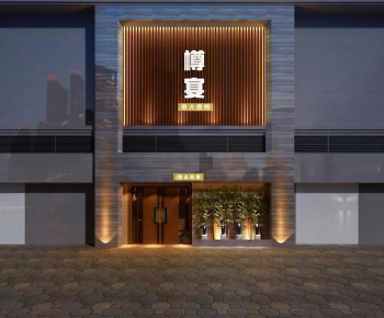 New Chinese Style Facade Element-ID:542640755