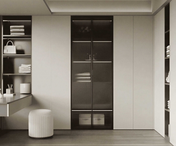 Modern Clothes Storage Area-ID:119345906