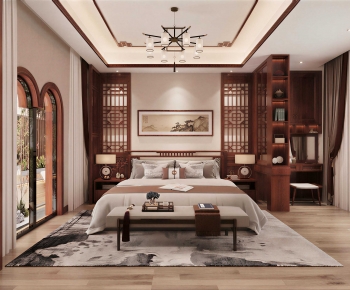 New Chinese Style Bedroom-ID:197526934