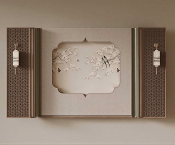 New Chinese Style TV Wall-ID:730340007