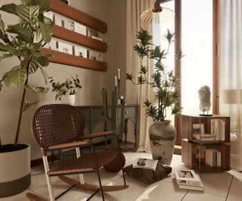 Wabi-sabi Style Rocking Chair-ID:465868954