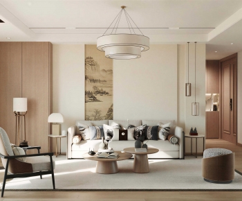 New Chinese Style A Living Room-ID:735888003