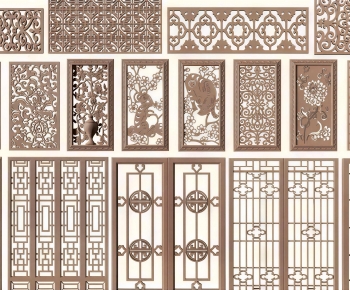 New Chinese Style Metal Screen Partition-ID:793142084