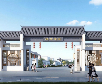 New Chinese Style Facade Element-ID:854064949