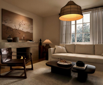 Wabi-sabi Style A Living Room-ID:135445126