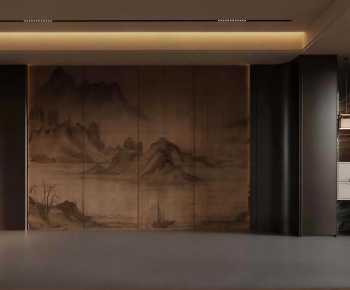 New Chinese Style TV Wall-ID:318599949