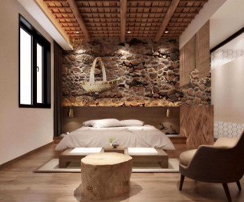 Wabi-sabi Style Bedroom-ID:517429111