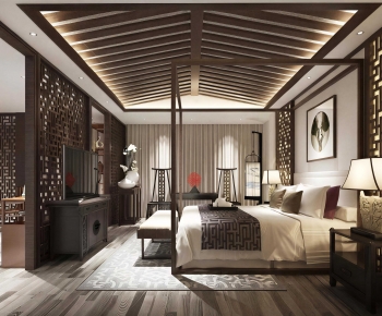 New Chinese Style Bedroom-ID:595573902