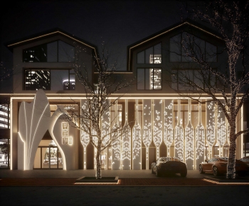 New Chinese Style Facade Element-ID:783576017