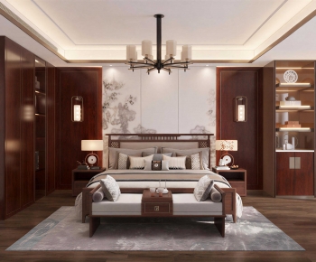 New Chinese Style Bedroom-ID:125507123