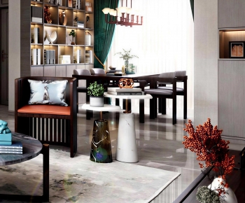 New Chinese Style A Living Room-ID:487536911