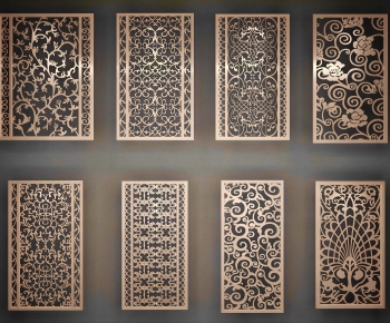 New Chinese Style Metal Screen Partition-ID:622699024