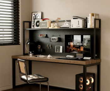 Modern Computer Desk And Chair-ID:907437092
